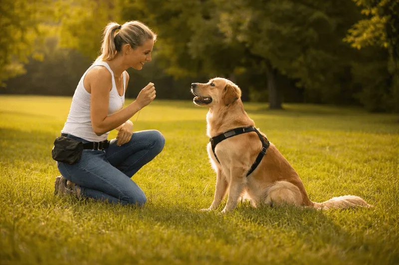 Hundetrainerin im Ersttermin mit Hund und Halterin – gemeinsame Einschätzung von Verhalten und Alltag