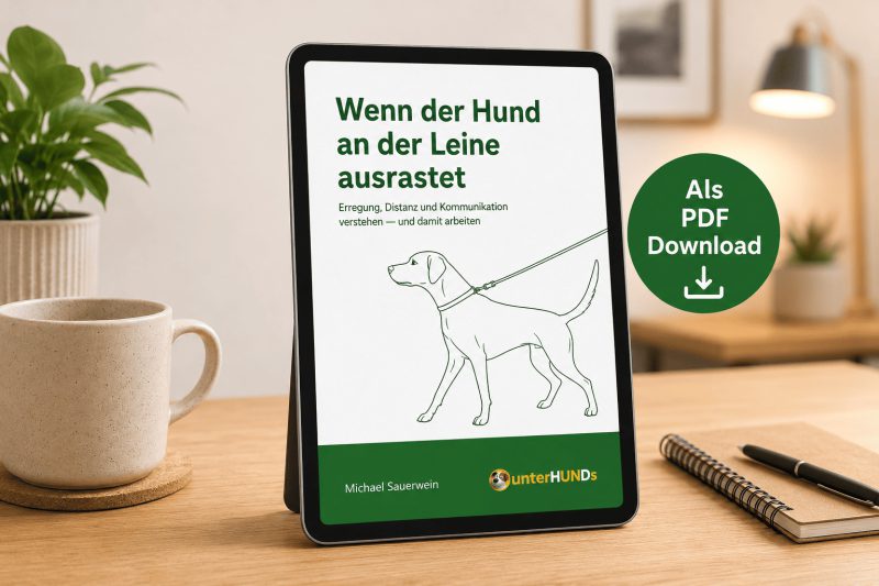 Titelseite des Arbeitshefts Wenn der Hund an der Leine ausrastet