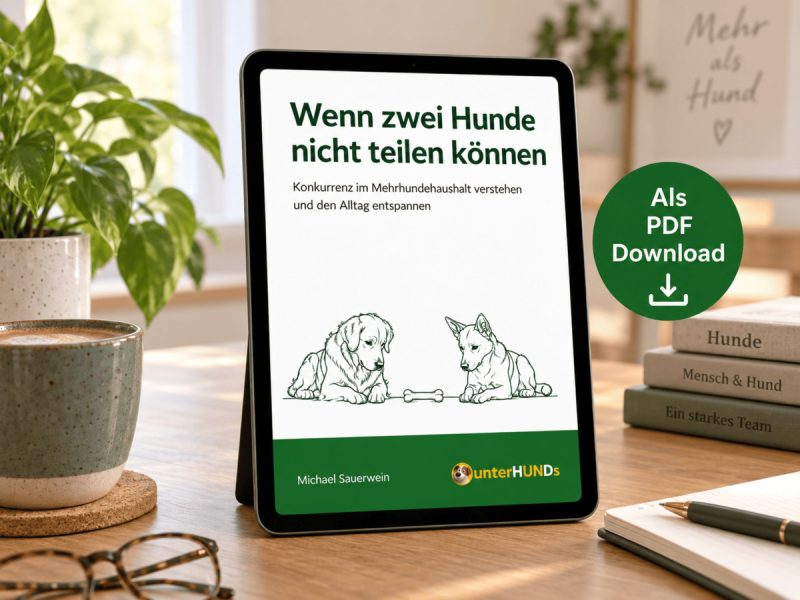 Titelseite des Arbeitshefts Wenn zwei Hunde nicht teilen können