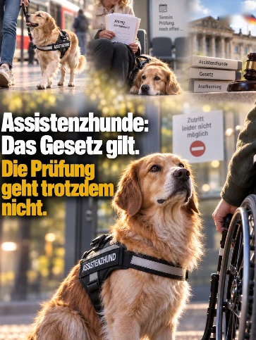 Assistenzhunde: Das Gesetz gilt. Die Prüfung geht trotzdem nicht.