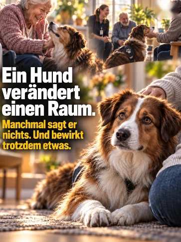Ein Hund verändert einen Raum. Manchmal sagt er nichts. Und bewirkt trotzdem etwas.